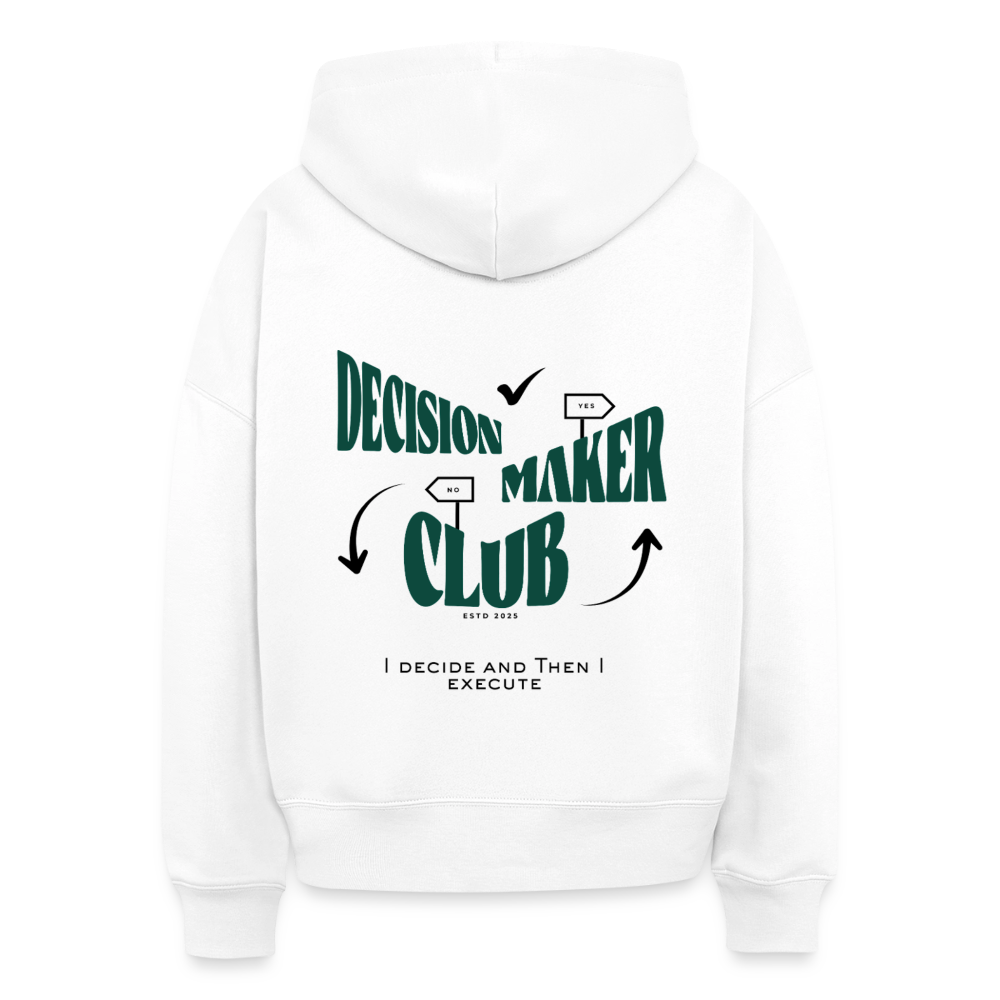 Decision Maker Club Boxy Hoodie - white