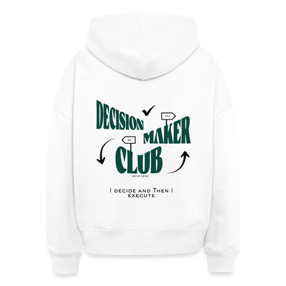 Decision Maker Club Boxy Hoodie - white