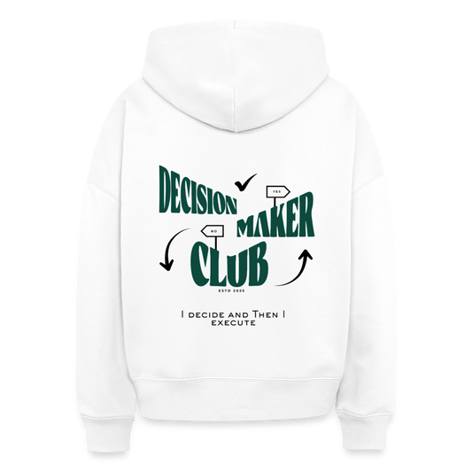Decision Maker Club Boxy Hoodie - white