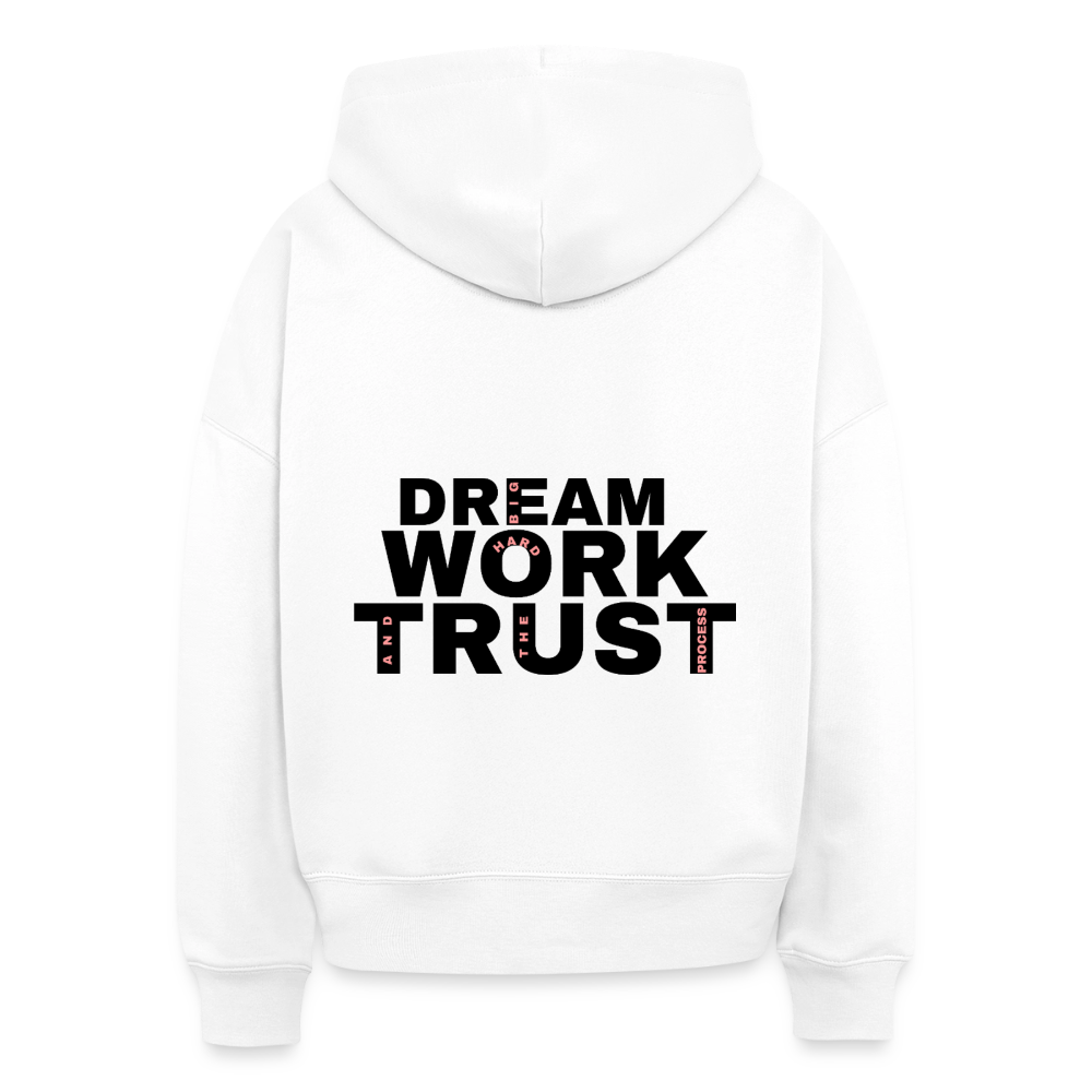 Dream Work Trust Boxy Hoodie - white