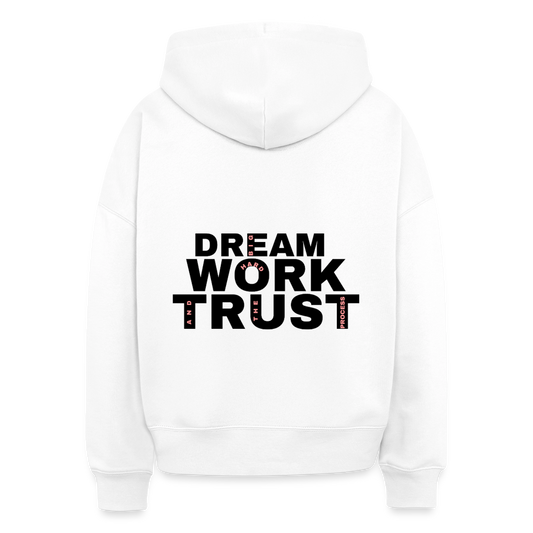 Dream Work Trust Boxy Hoodie - white