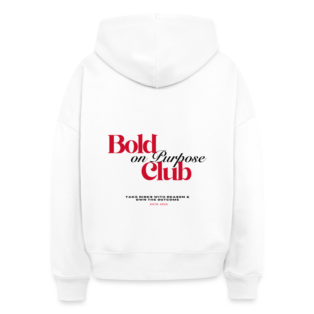 Bold on Purpose Boxy Hoodie - white