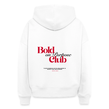 Bold on Purpose Boxy Hoodie - white