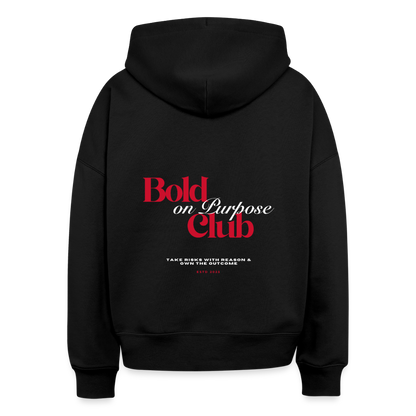 Bold on Purpose Boxy Hoodie - black