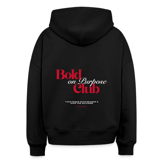 Bold on Purpose Boxy Hoodie - black