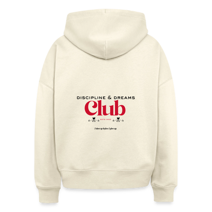 Discipline & Dreams Club Boxy Hoodie - natural raw
