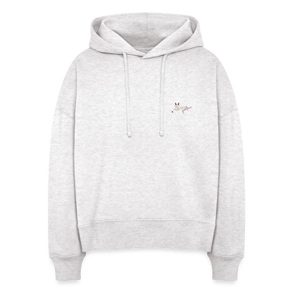 She leads quietly Boxy Hoodie - cool heather grey
