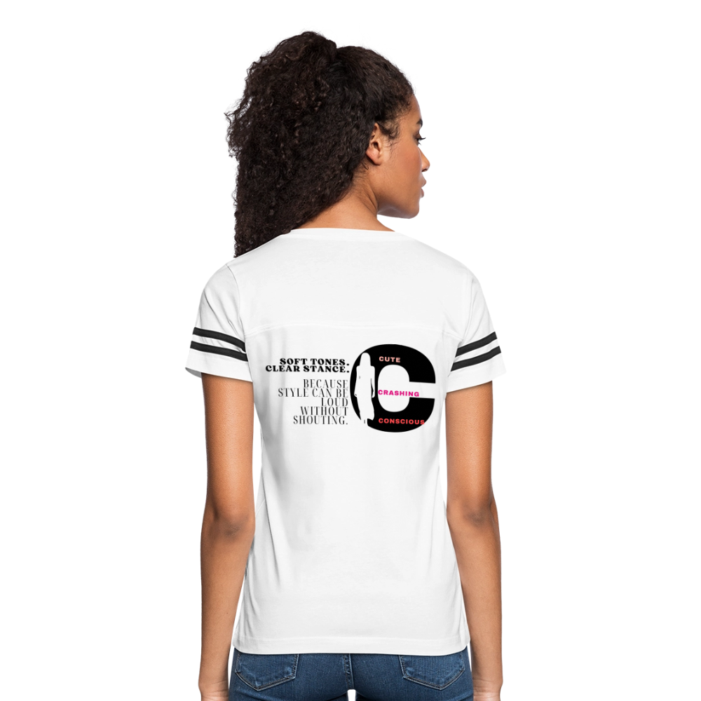 Soft Tones Vintage Sport T-Shirt - white/black