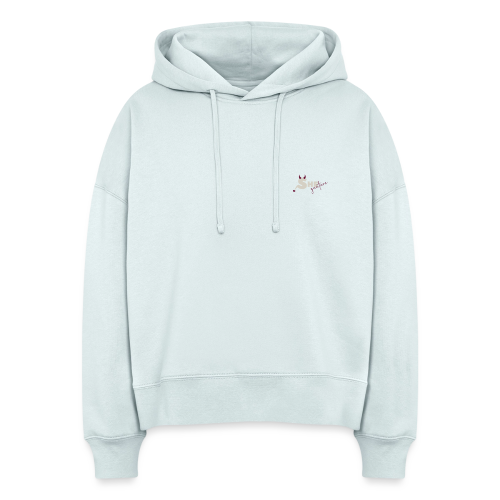 Ownership is quiet Boxy Hoodie - blue ice
