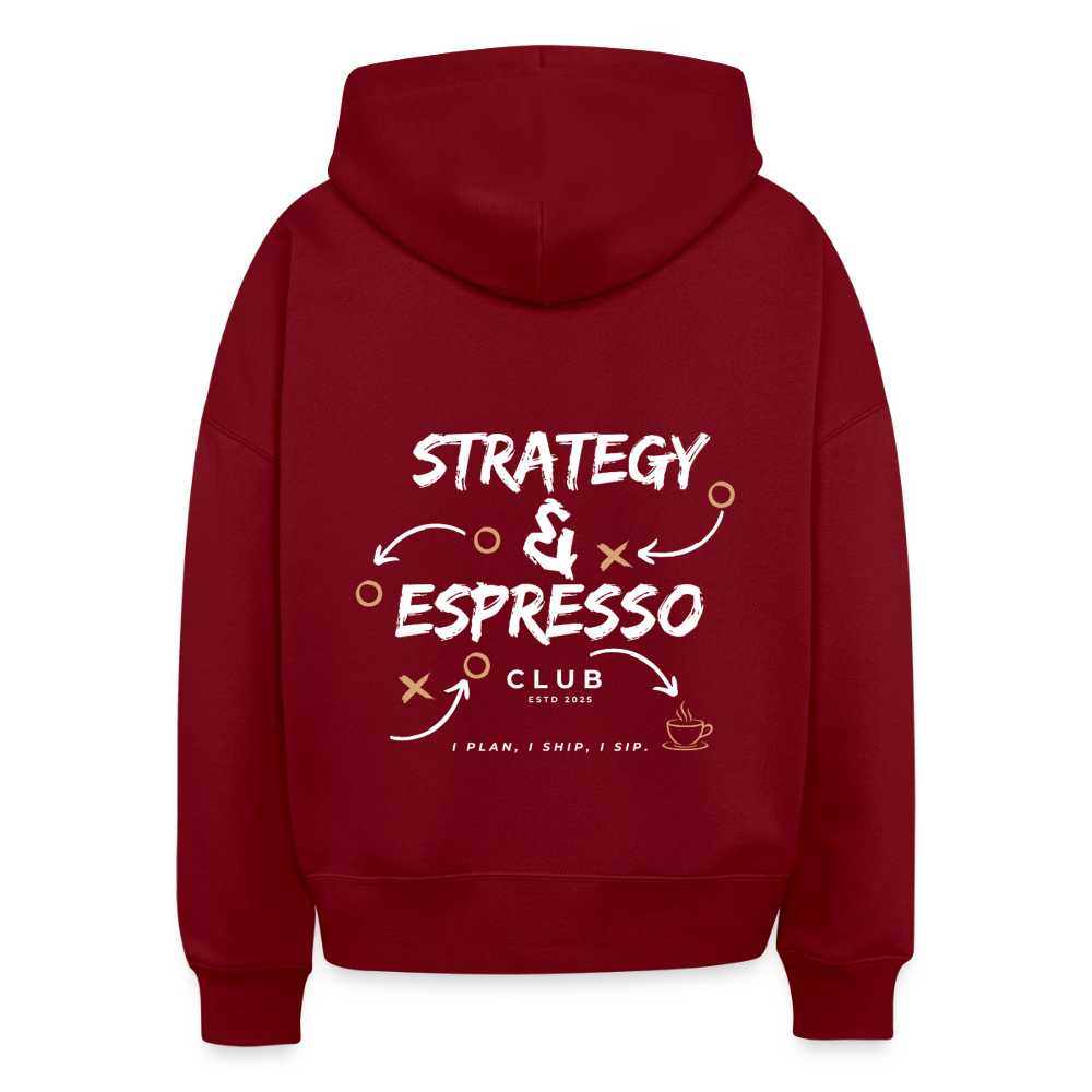 Strategy Espresso Club Boxy Hoodie - burgundy