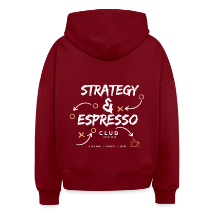 Strategy Espresso Club Boxy Hoodie - burgundy
