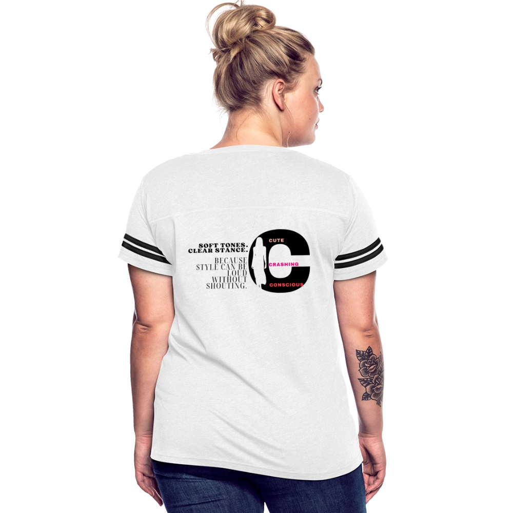 Soft Tones Vintage Sport T-Shirt - white/black