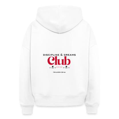 Discipline & Dreams Club Boxy Hoodie - white