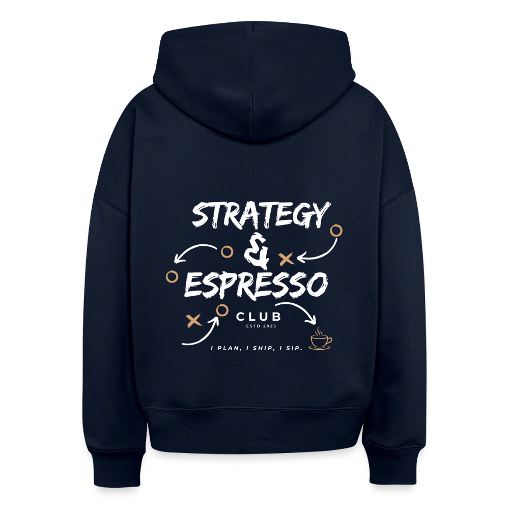 Strategy Espresso Club Boxy Hoodie - french navy