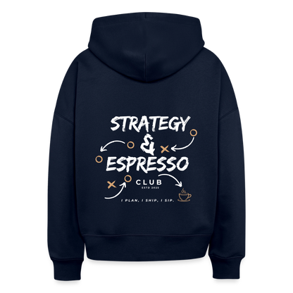 Strategy Espresso Club Boxy Hoodie - french navy