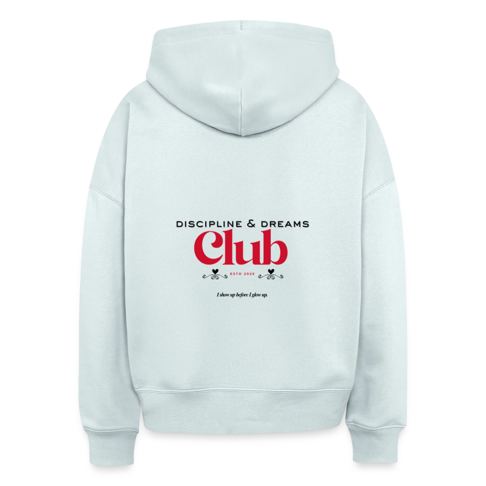 Discipline & Dreams Club Boxy Hoodie - blue ice
