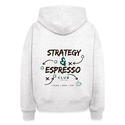 Strategy Espresso Club Boxy Hoodie - cool heather grey