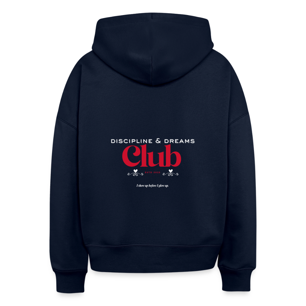 Discipline & Dreams Club Boxy Hoodie - french navy