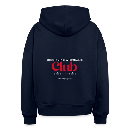 Discipline & Dreams Club Boxy Hoodie - french navy
