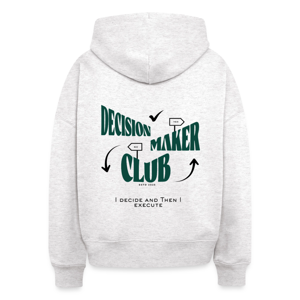 Decision Maker Club Boxy Hoodie - cool heather grey
