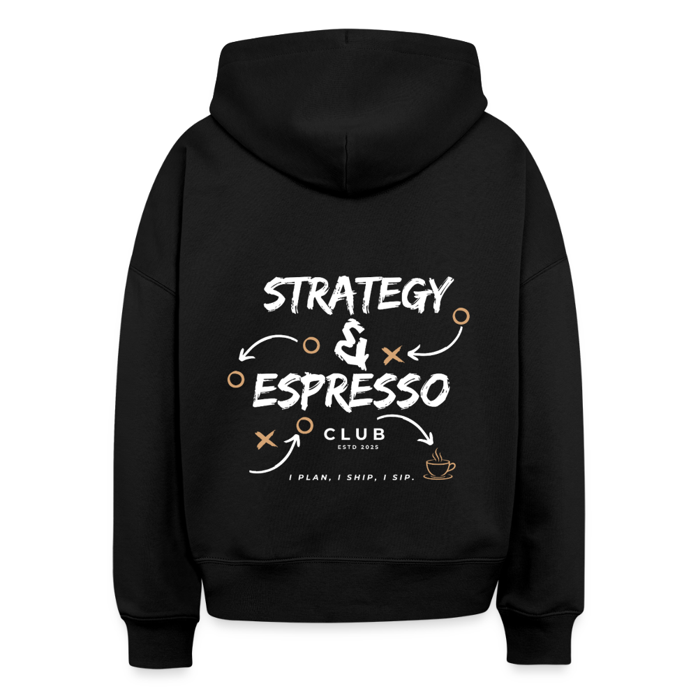 Strategy Espresso Club Boxy Hoodie - black