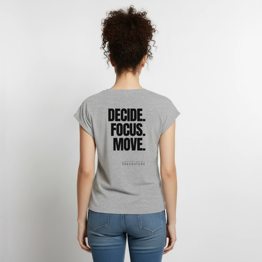 Decide Focus Move Roll Cuff  T-Shirt - heather grey