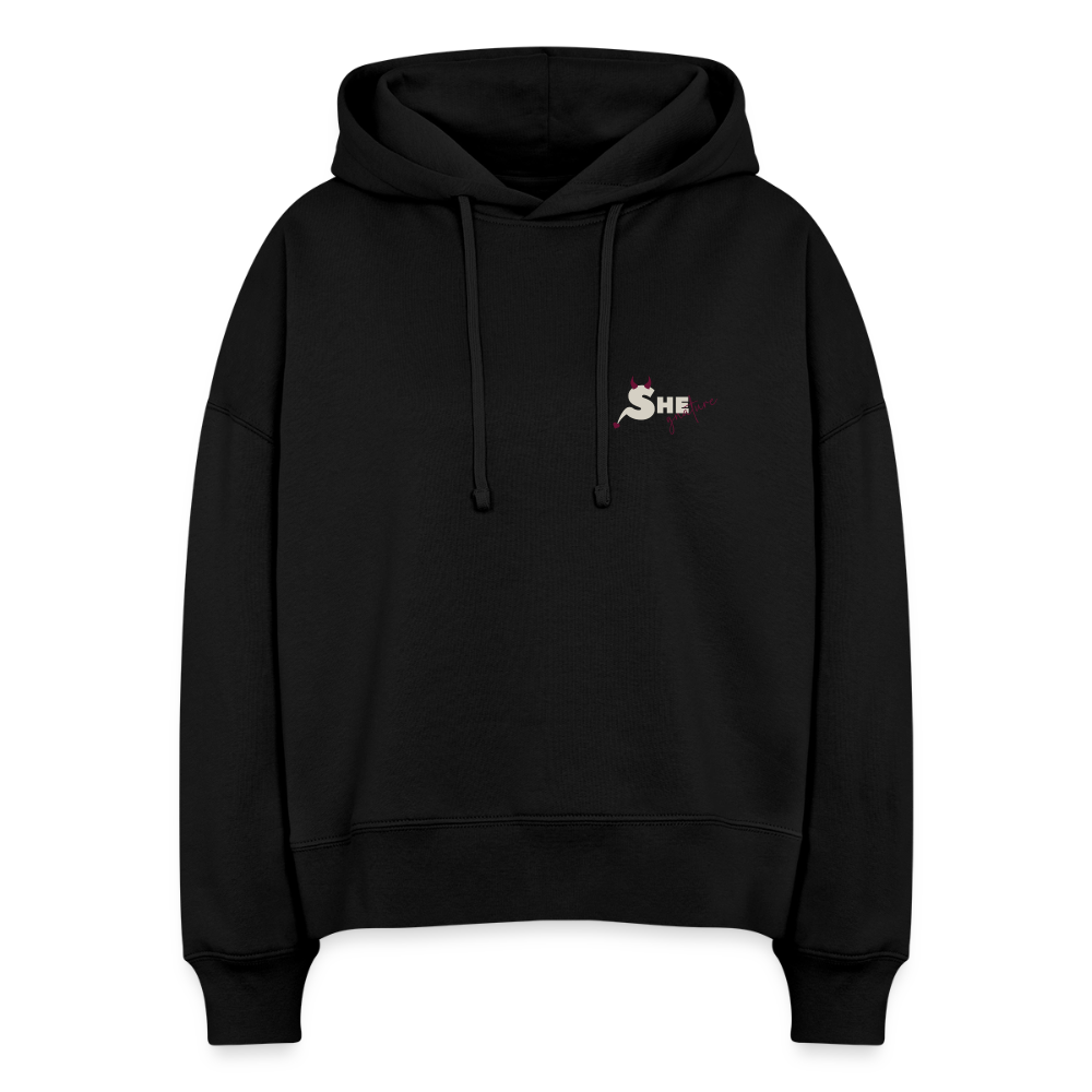 Bold on Purpose Boxy Hoodie - black