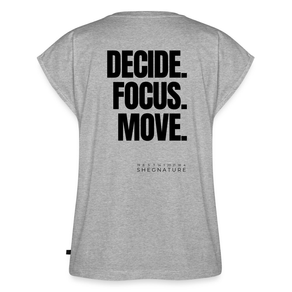 Decide Focus Move Roll Cuff  T-Shirt - heather grey