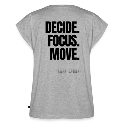 Decide Focus Move Roll Cuff  T-Shirt - heather grey