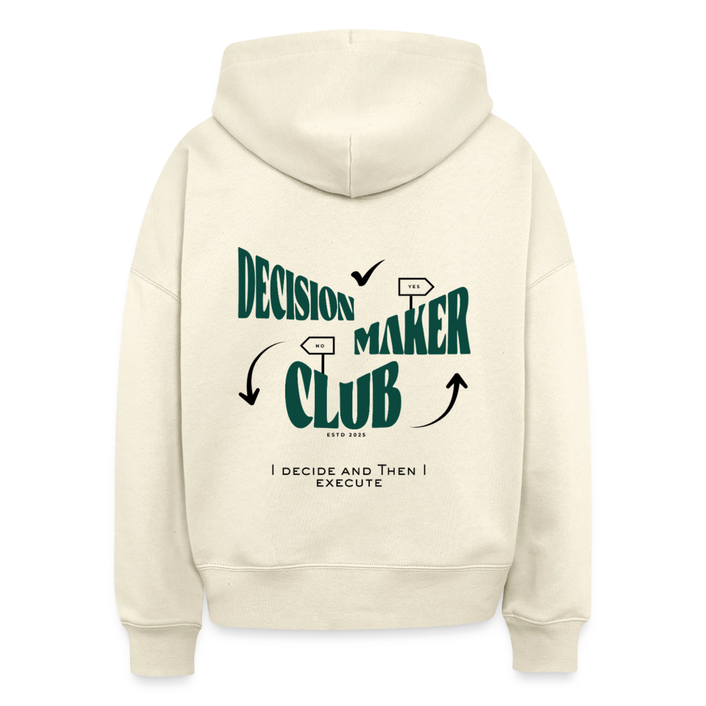 Decision Maker Club Boxy Hoodie - natural raw