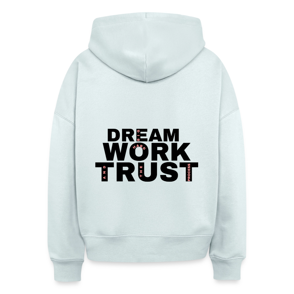 Dream Work Trust Boxy Hoodie - blue ice