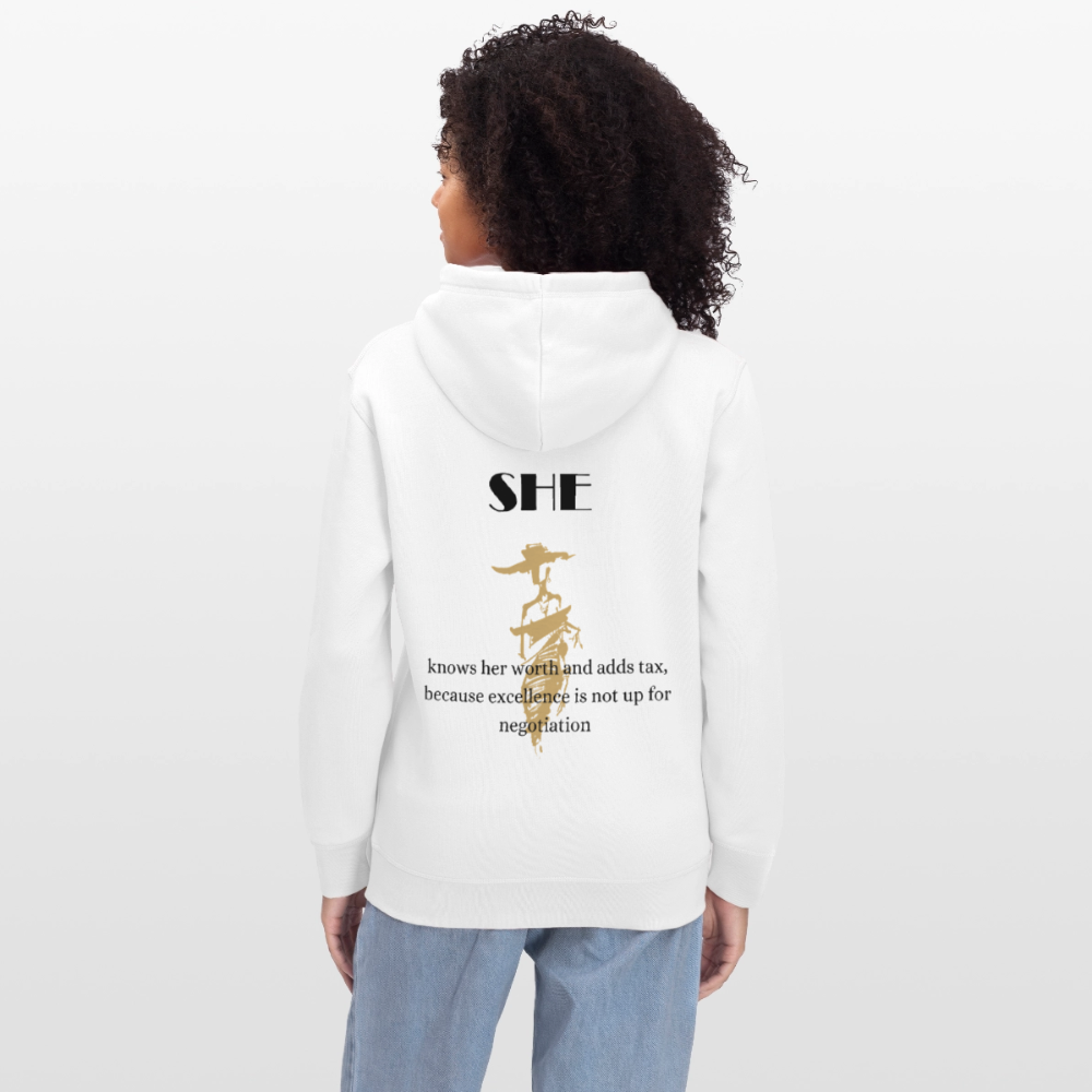 She knows her worth Hoodie - white