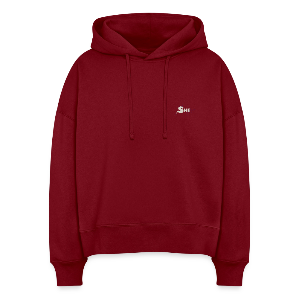 Strategy Espresso Club Boxy Hoodie - burgundy
