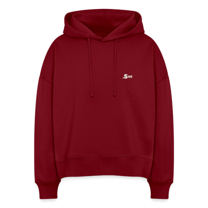 Strategy Espresso Club Boxy Hoodie - burgundy