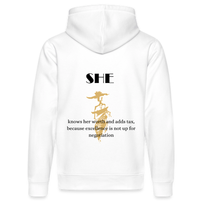 She knows her worth Hoodie - white