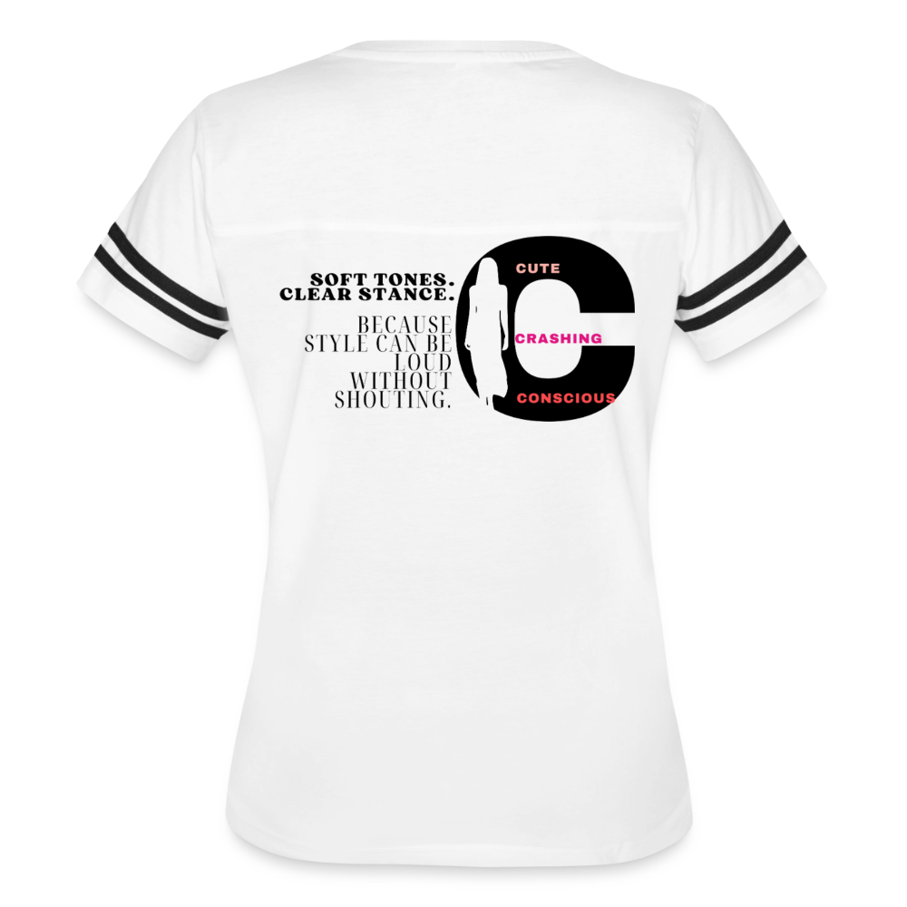 Soft Tones Vintage Sport T-Shirt - white/black