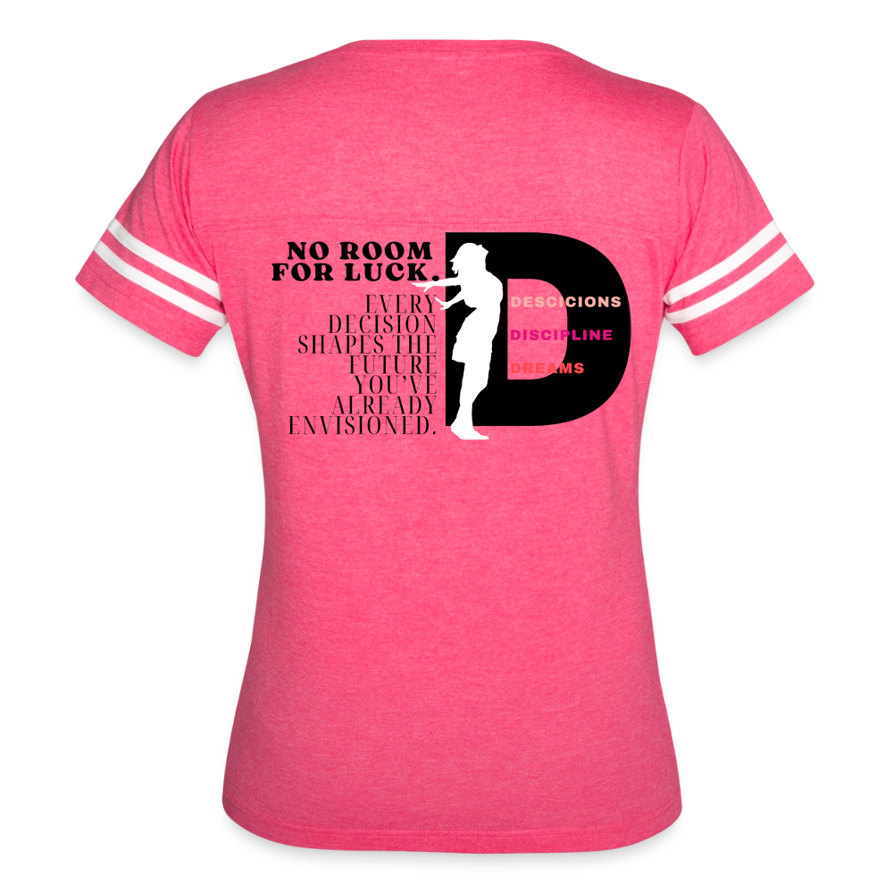 No Room For Luck Vintage Sport T-Shirt - vintage pink/white