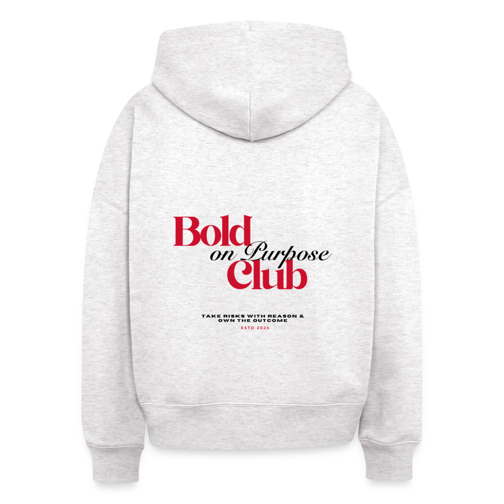 Bold on Purpose Boxy Hoodie - cool heather grey