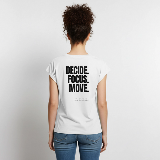 Decide Focus Move Roll Cuff  T-Shirt - white