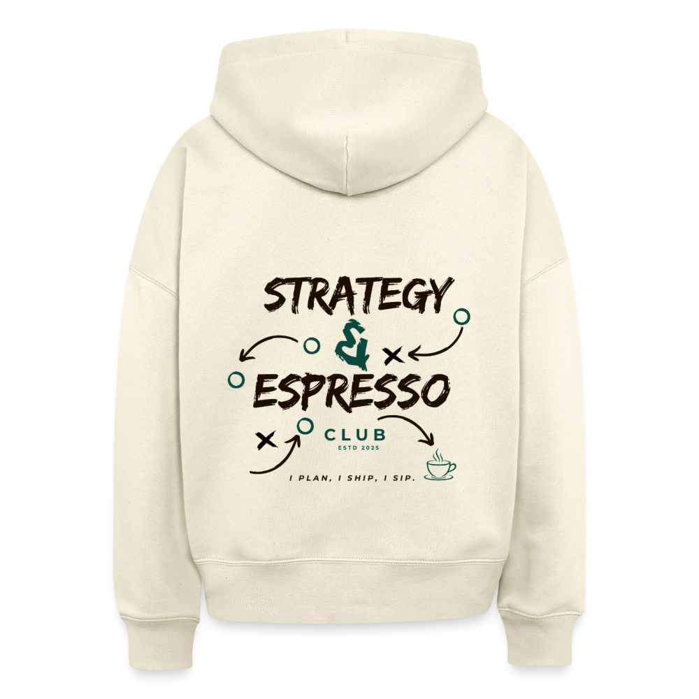 Strategy Espresso Club Boxy Hoodie - natural raw