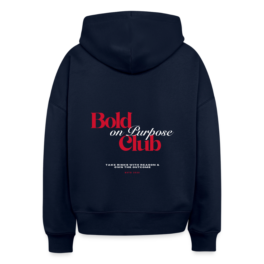 Bold on Purpose Boxy Hoodie - french navy