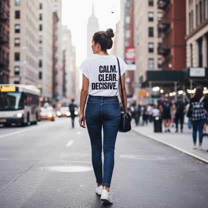Calm. Clear. Decisive. T-Shirt - white