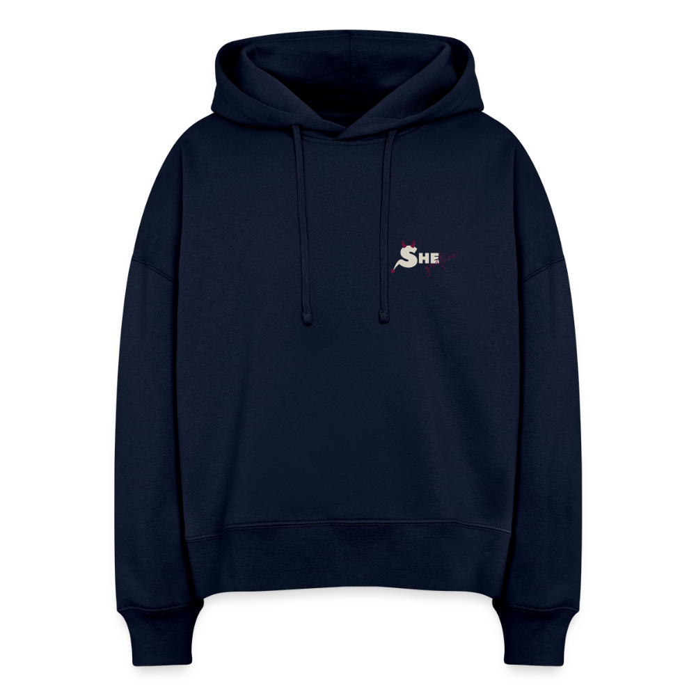 Bold on Purpose Boxy Hoodie - french navy