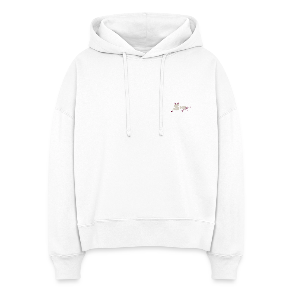 She leads quietly Boxy Hoodie - white