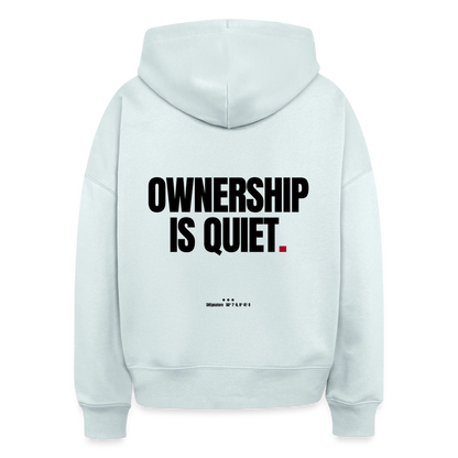 Ownership is quiet Boxy Hoodie - blue ice
